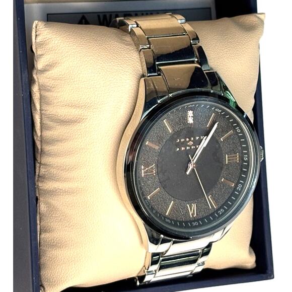 JOSEPH ABBOUD Men’s Stainless-Steel Link Bracelet Watch Black Dial AB5/5170TT - Picture 5 of 7
